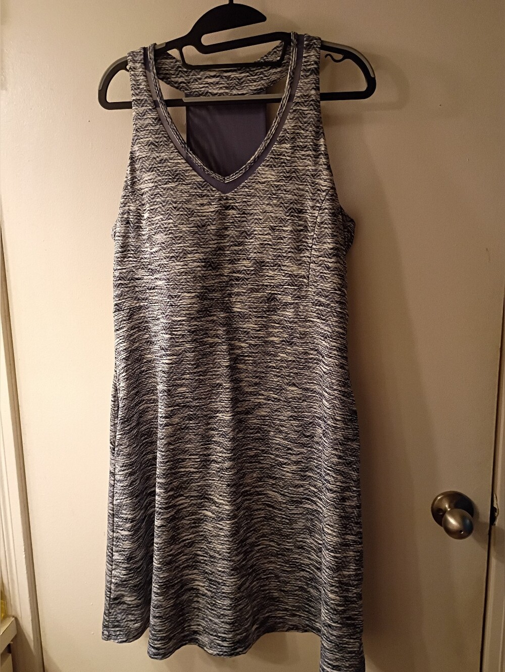 MPG Blue Gray Athletic Dress Built in Bra Racerback Women's Size XL